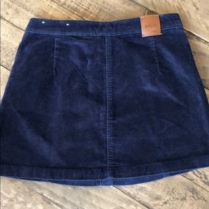 Zara Bottoms - Zara Denim Girl Navy Velvet Button Up Skirt Zara Bottoms - Zara Denim Girl Navy Velvet Button Up Skirt